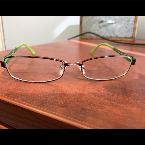 kate spade Accessories - kate spade Two-Tone Rectangular Eyeglasses in Burgundy and Lime Green